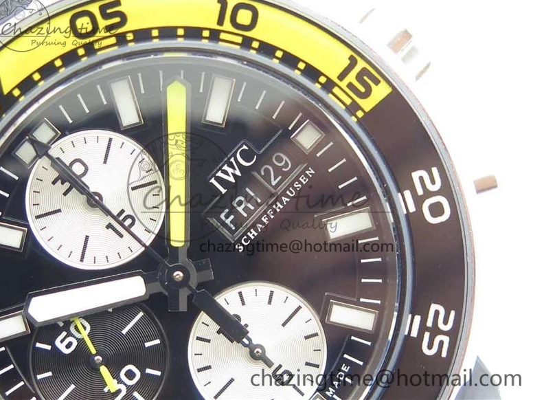 MIROTIME 0103 Aquatimer Chrono IW376702 SS BLS 1:1 Best Edition Black Dial on Black Rubber Strap A WellDesigned 7105